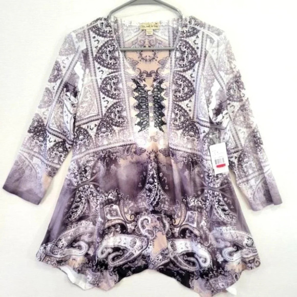 NEW Live and let live Soft Stretch Boho Top size Medium - Picture 1 of 11